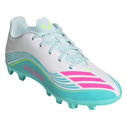 White-Pink-Blue - Lifestyle - Adidas Childrens-Kids F50 Club Firm Ground Football Boots