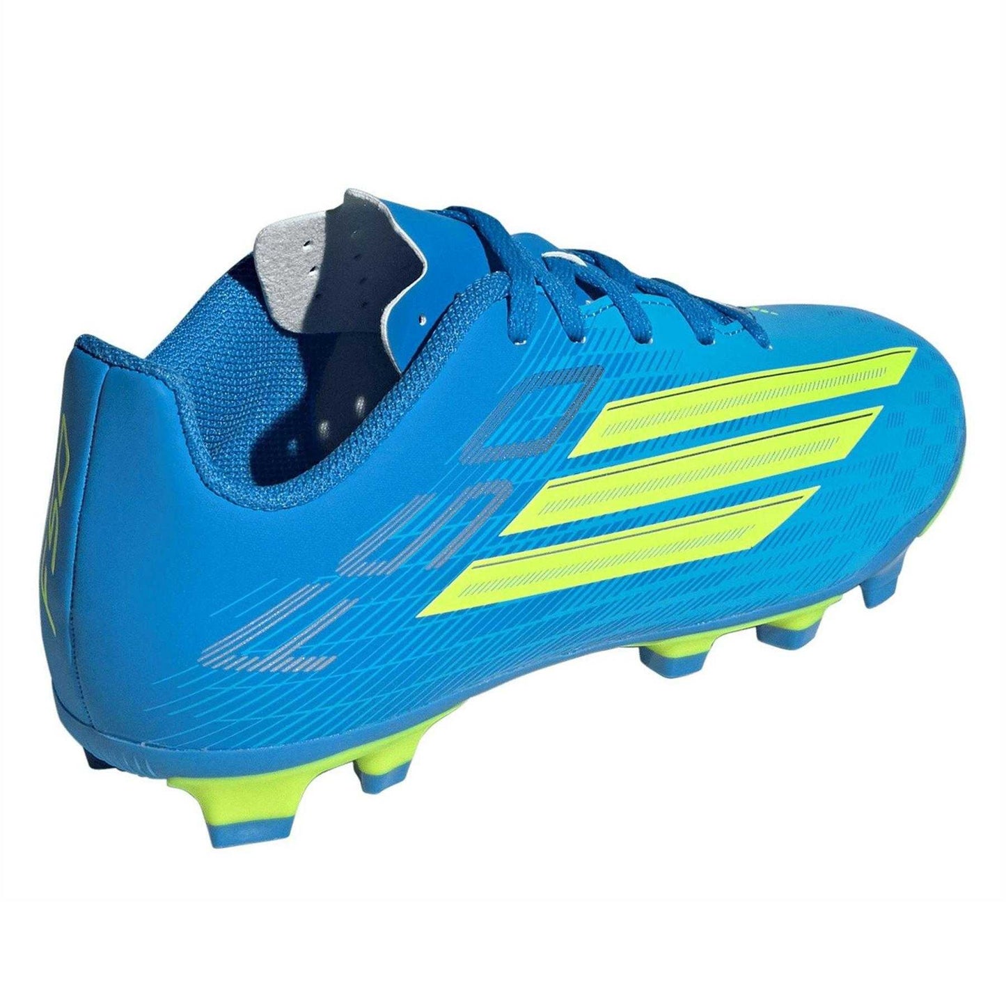 Blue-Yellow - Back - Adidas Childrens-Kids F50 Club Firm Ground Football Boots
