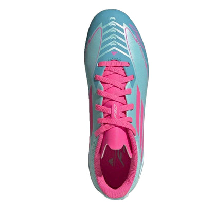 Blue-Pink - Pack Shot - Adidas Childrens-Kids F50 League Firm Ground Football Boots