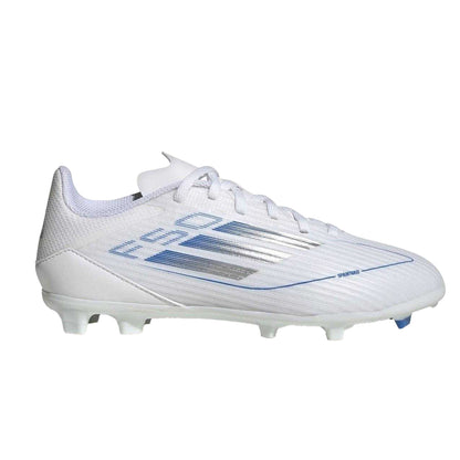 White - Front - Adidas Childrens-Kids F50 League Firm Ground Football Boots