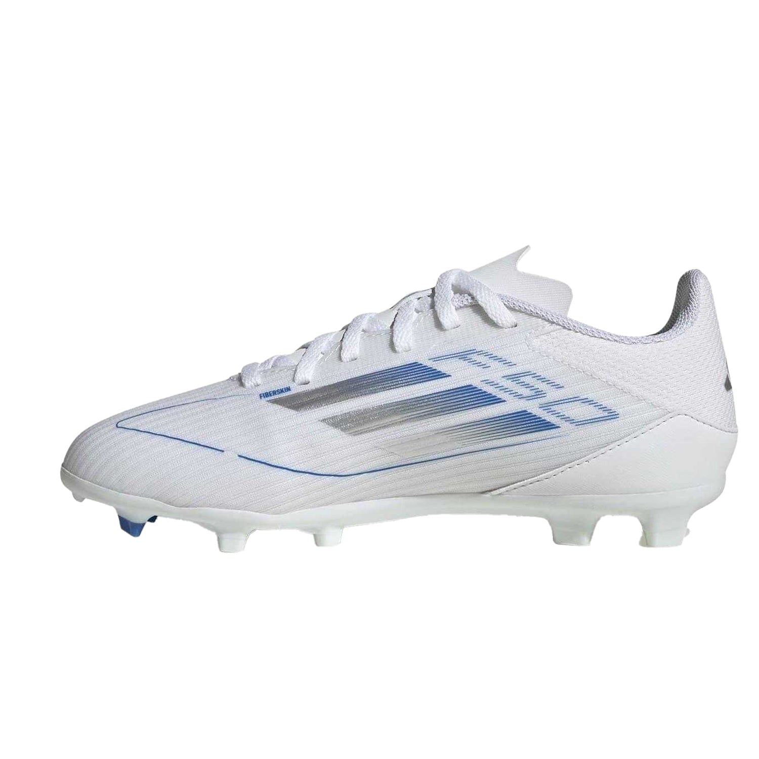 White - Side - Adidas Childrens-Kids F50 League Firm Ground Football Boots