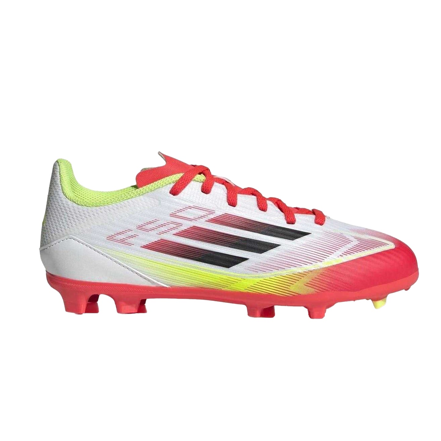 White-Red - Front - Adidas Childrens-Kids F50 League Firm Ground Football Boots