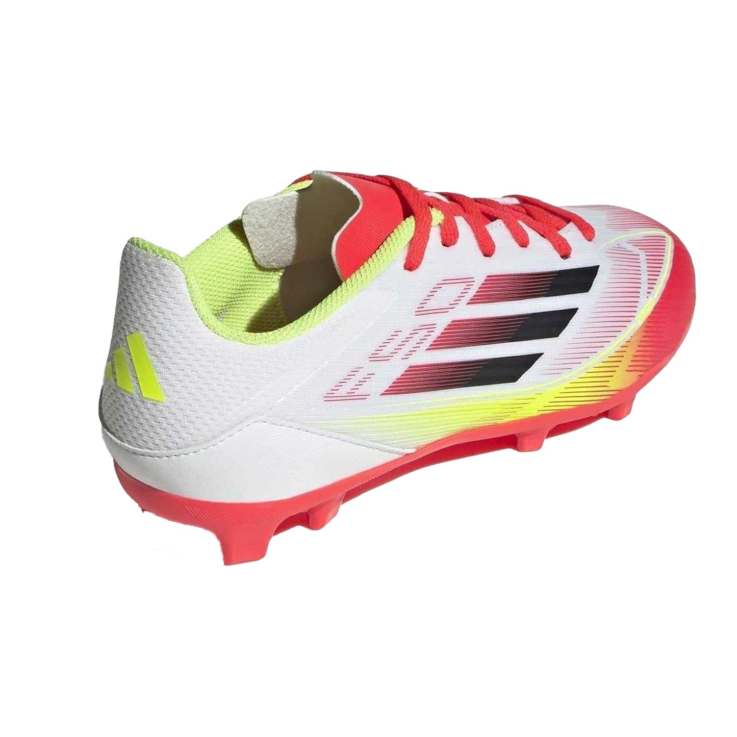 White-Red - Back - Adidas Childrens-Kids F50 League Firm Ground Football Boots