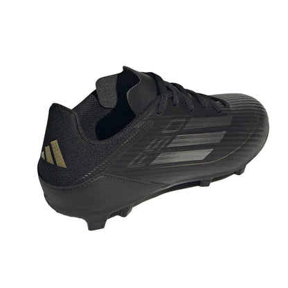 Black-Silver - Back - Adidas Childrens-Kids F50 League Firm Ground Football Boots