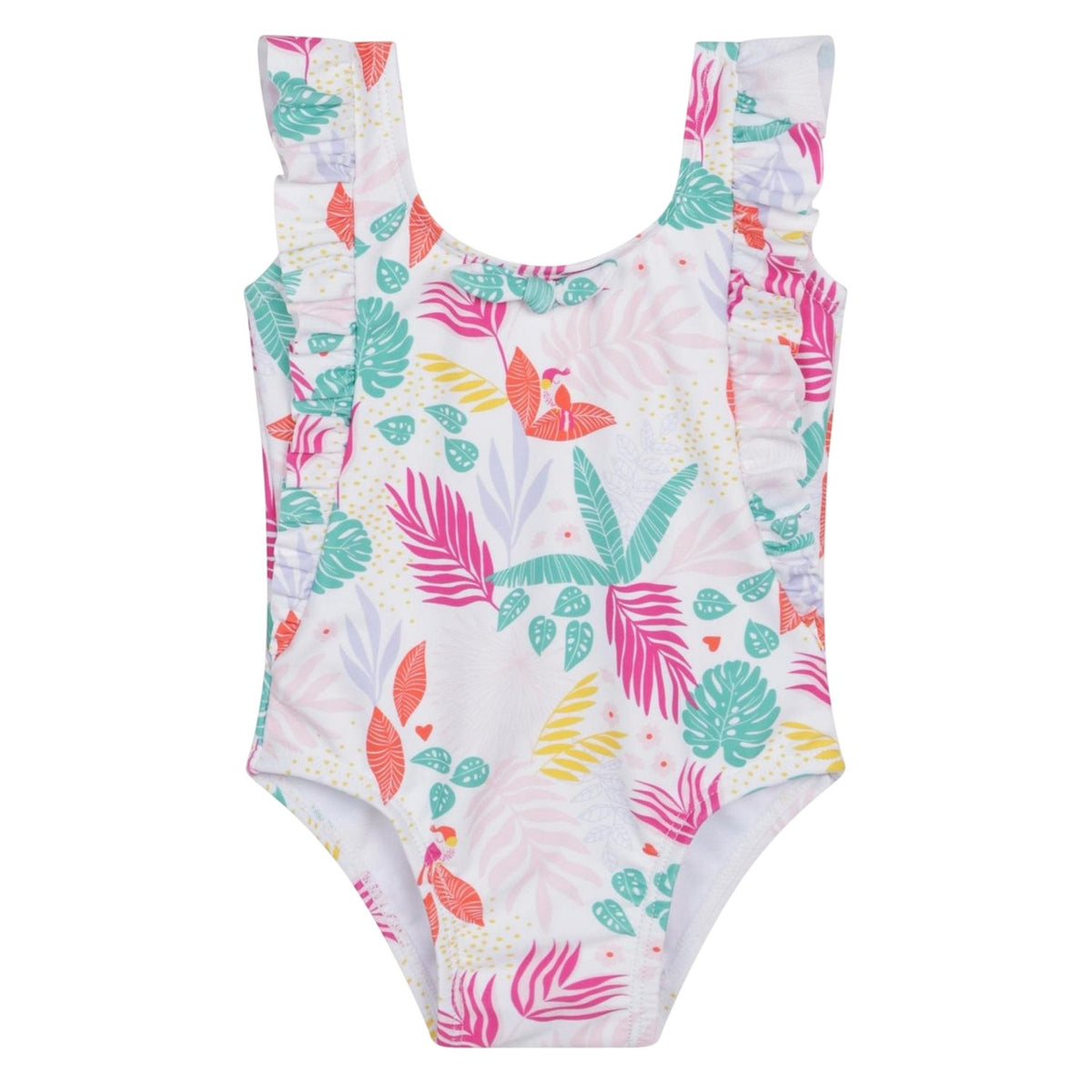 White - Front - Carrement Beau Girls One Piece Swimsuit