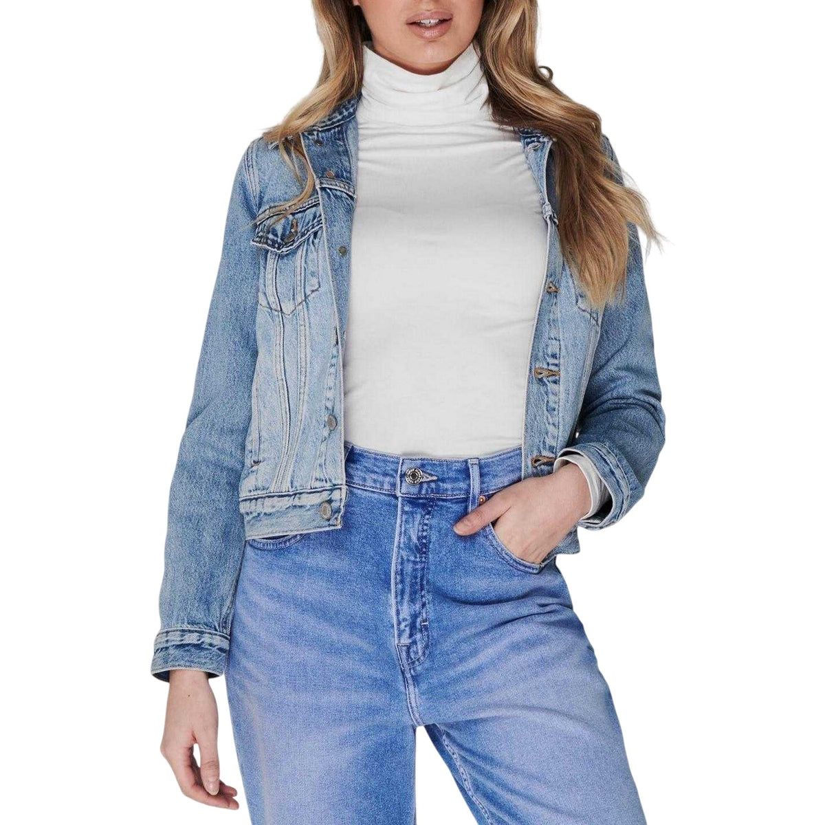 Light Blue - Side - Levis Womens-Ladies Ex Boyfriend Trucker Jacket