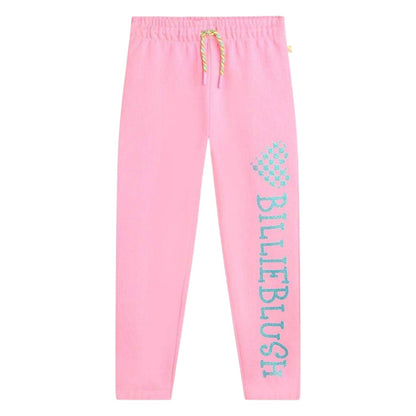 Pink - Front - Billieblush Childrens-Kids Fleece Graphic Joggers