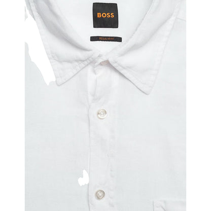 White - Side - Boss Mens Relegant 6 Long-Sleeved Shirt