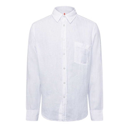 White - Front - Boss Mens Relegant 6 Long-Sleeved Shirt