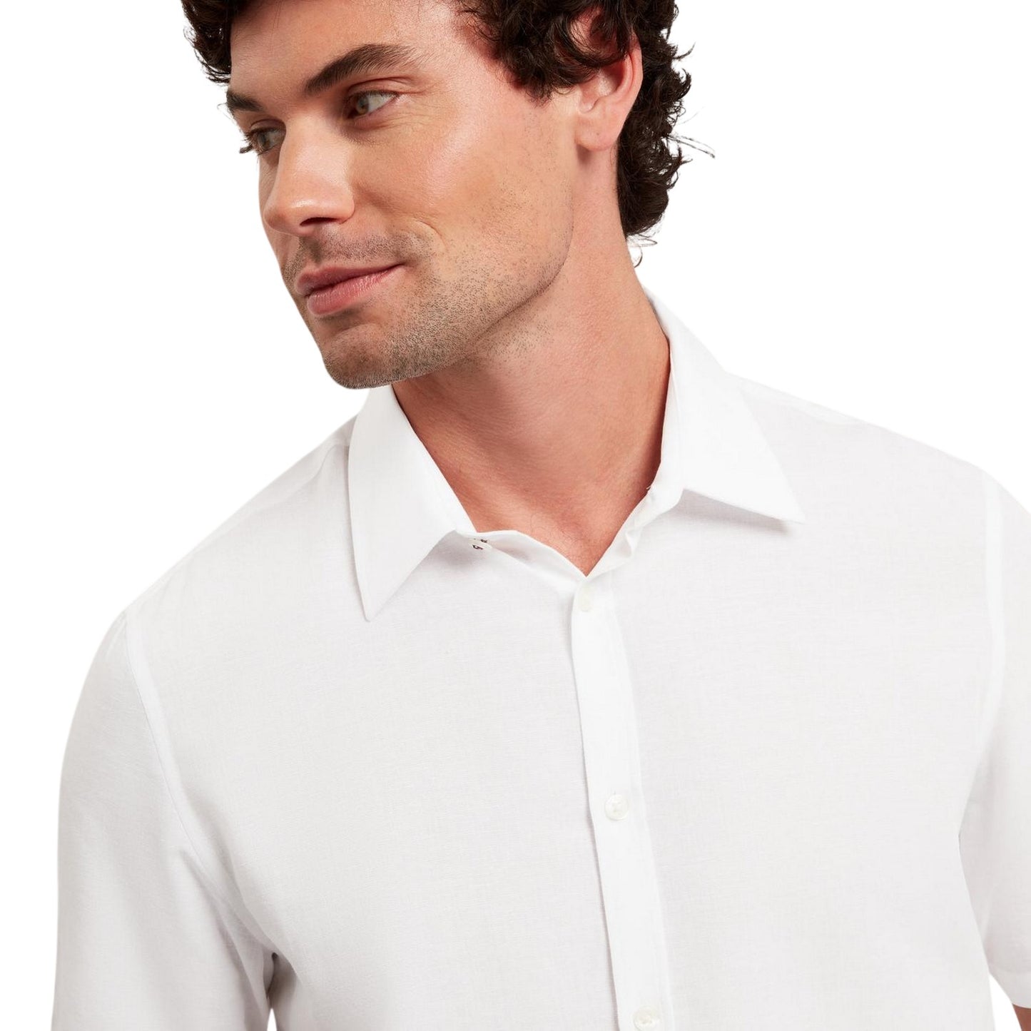 White - Side - Ted Baker Mens Baker Regular Short-Sleeved Shirt