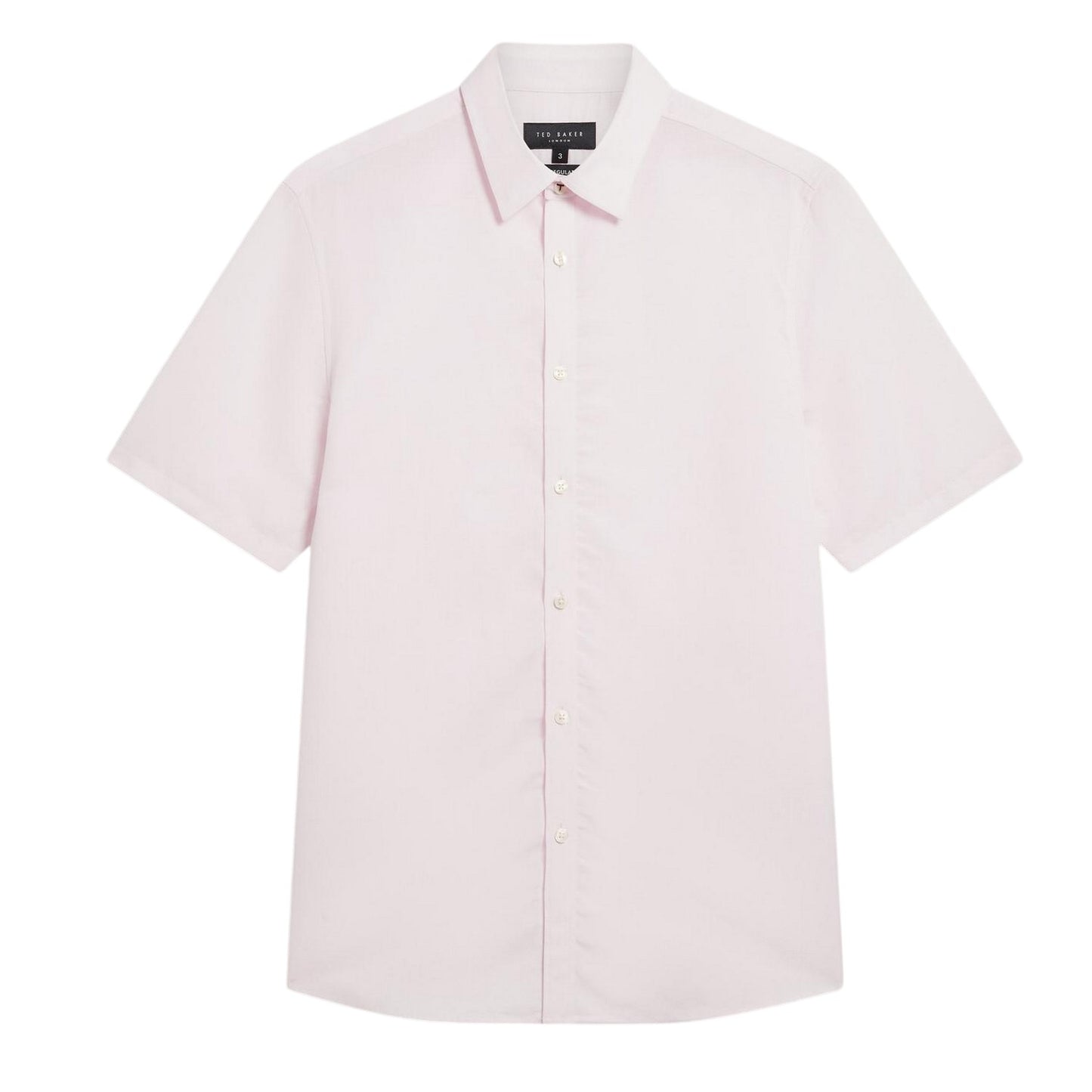 Light Pink - Front - Ted Baker Mens Baker Regular Short-Sleeved Shirt