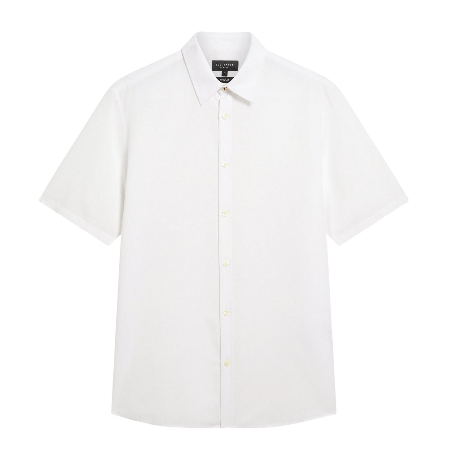 White - Front - Ted Baker Mens Baker Regular Short-Sleeved Shirt