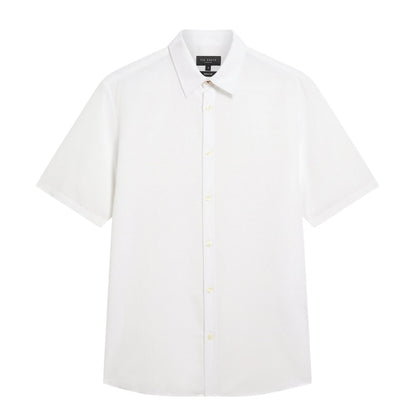 White - Front - Ted Baker Mens Baker Regular Short-Sleeved Shirt