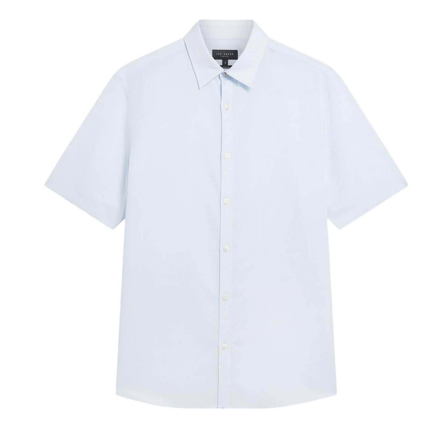 Light Blue - Front - Ted Baker Mens Baker Regular Short-Sleeved Shirt