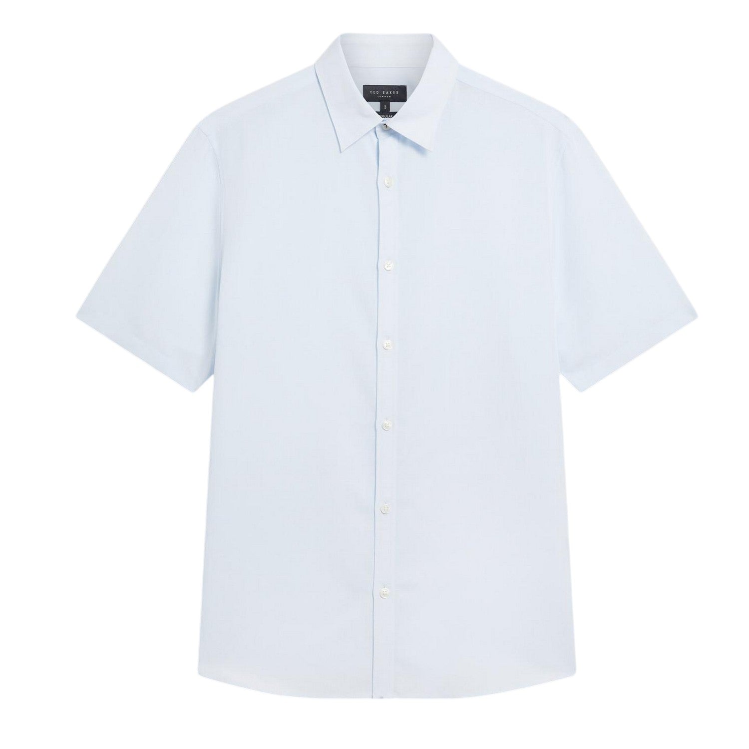 Light Blue - Front - Ted Baker Mens Baker Regular Short-Sleeved Shirt