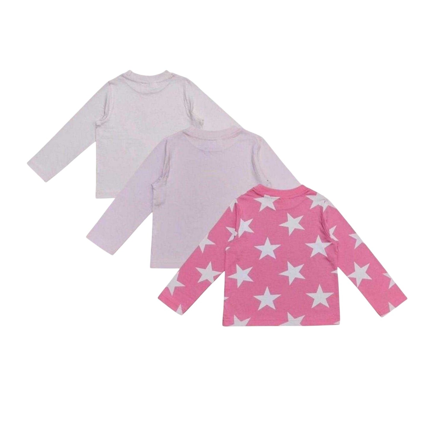 Black-Pink - Side - Star Childrens-Kids Unicorn Long Pyjama Set (Pack of 3)