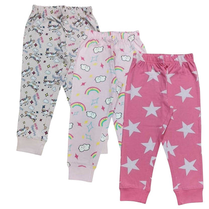 Black-Pink - Lifestyle - Star Childrens-Kids Unicorn Long Pyjama Set (Pack of 3)