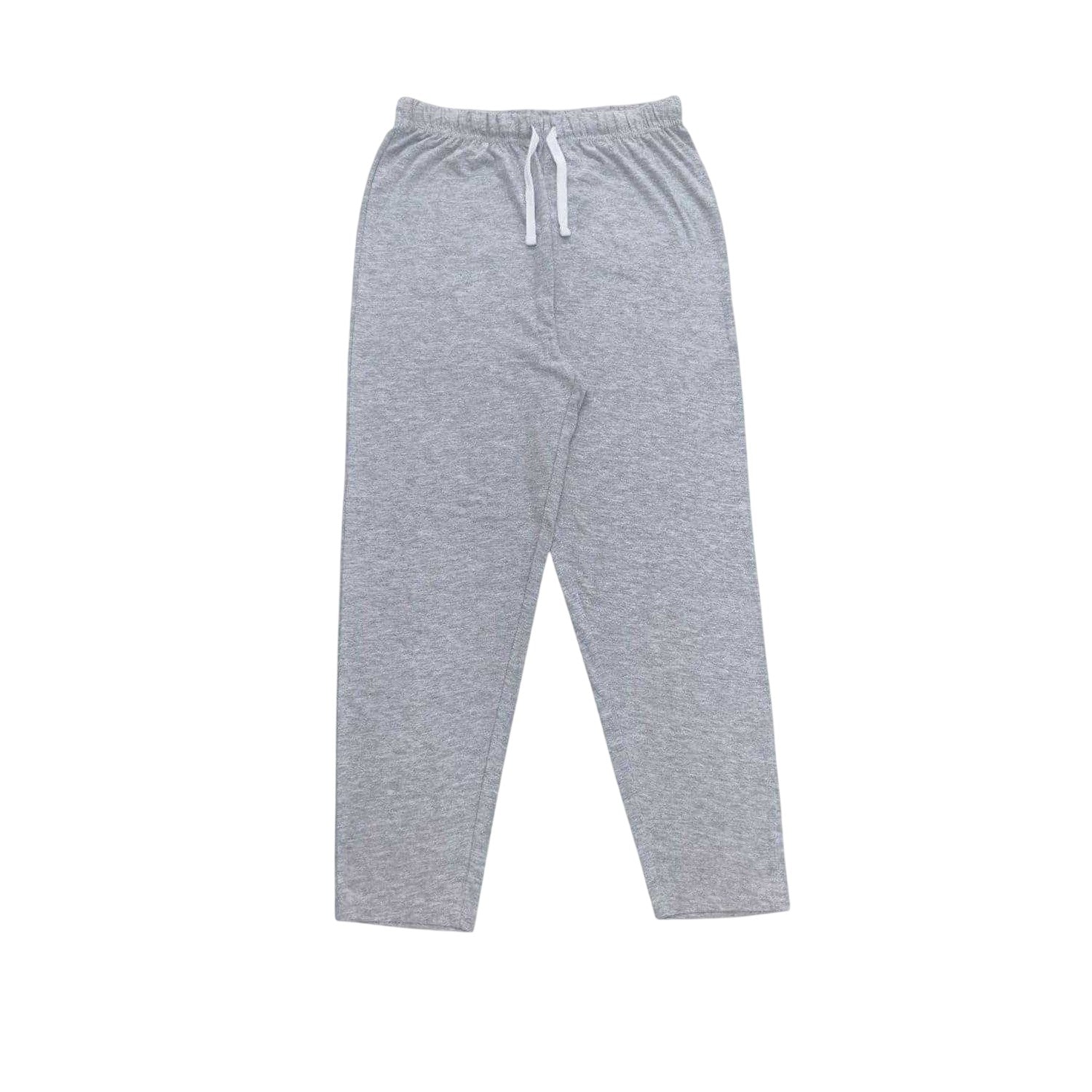 Grey - Side - Linea Childrens-Kids Blank Crew Neck Long Pyjama Set