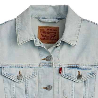 Blue - Side - Levis Womens-Ladies Original Denim Trucker Jacket