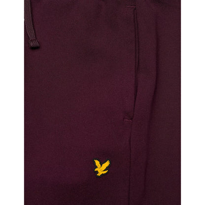 Burgundy - Side - Lyle & Scott Childrens-Kids Classic Soft Embroidered Logo Sweatpants