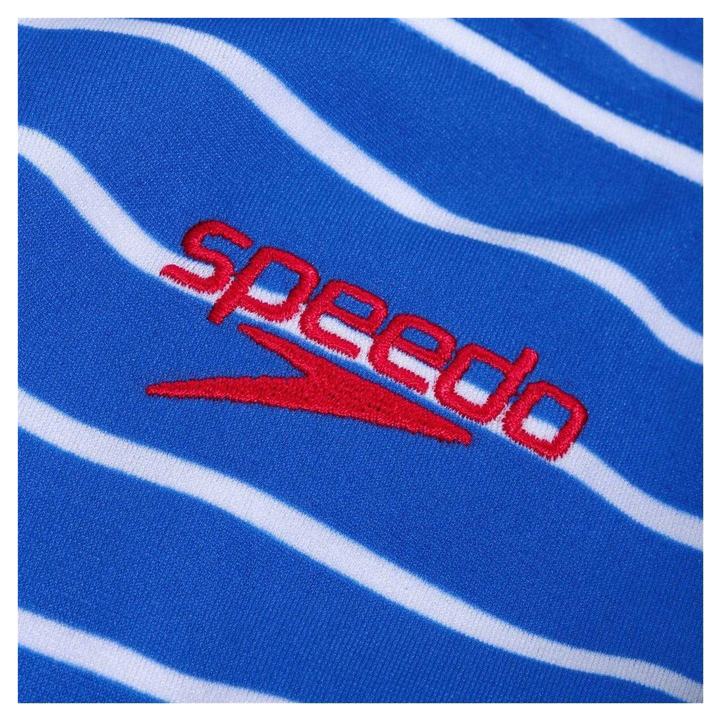 Blue-White - Lifestyle - Speedo Womens-Ladies Medalist Horizontal Stripe One Piece Swimsuit