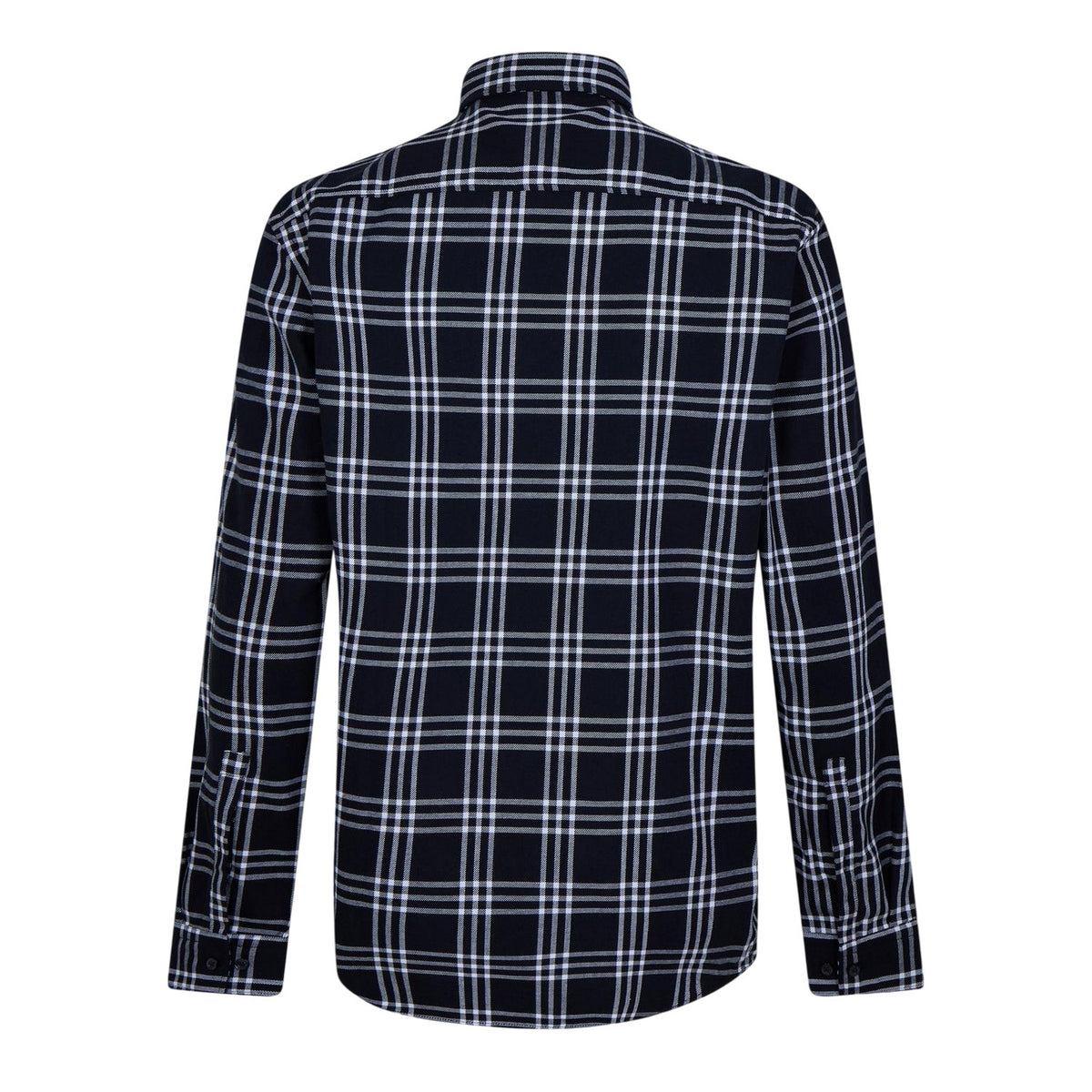 Blue-Black - Back - Hugo Boss Mens Plaid Regular Long-Sleeved Shirt