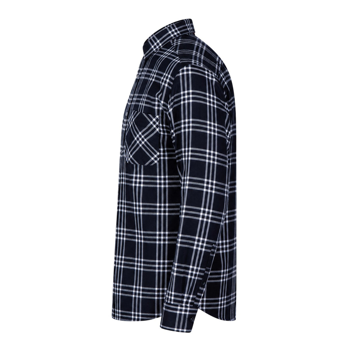 Blue-Black - Side - Hugo Boss Mens Plaid Regular Long-Sleeved Shirt