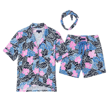 Multicoloured - Front - PJ Salvage Womens-Ladies Palm Print Short Pyjama Set