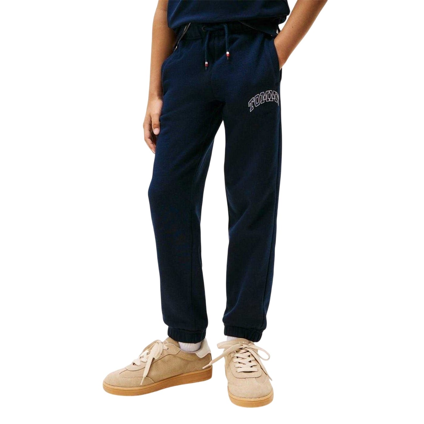 Navy - Side - Tommy Hilfiger Childrens-Kids Varsity Jogging Bottoms