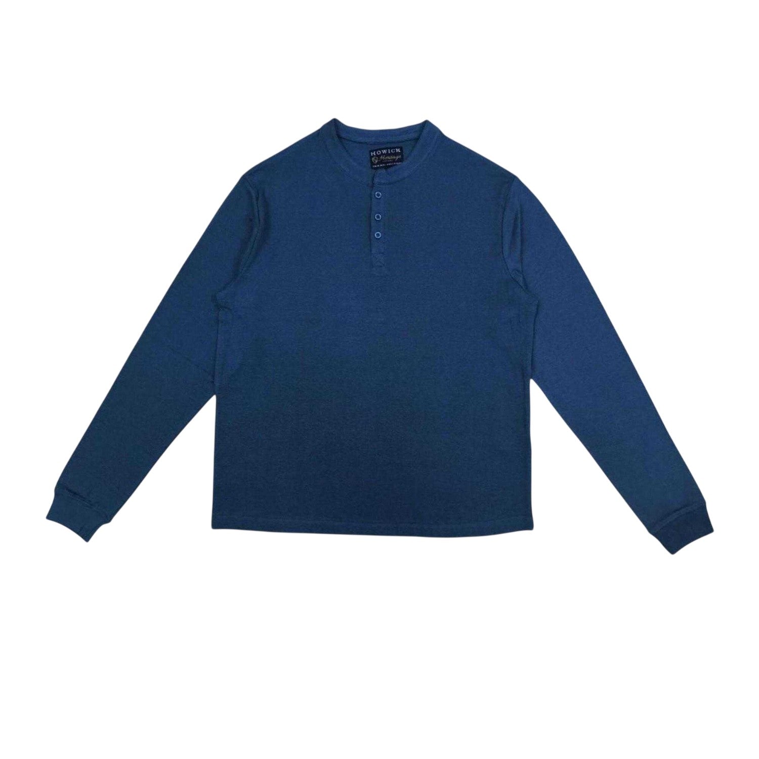 Blue - Back - Howick Mens Plain 3 Button Placket Loungewear Set