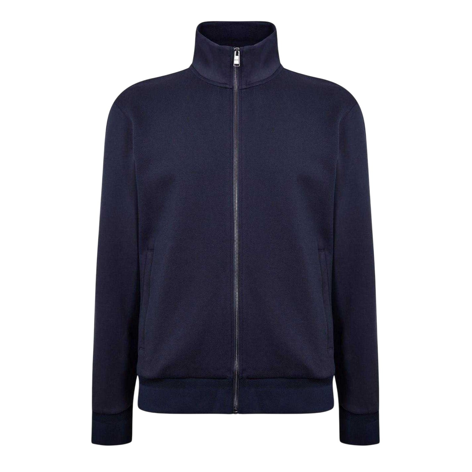 Dark Blue - Front - Boss Mens Casual Full Zip Hoodie