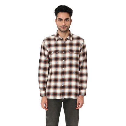 Cream - Lifestyle - Levis Mens Worker Plaid Flannel Shirt