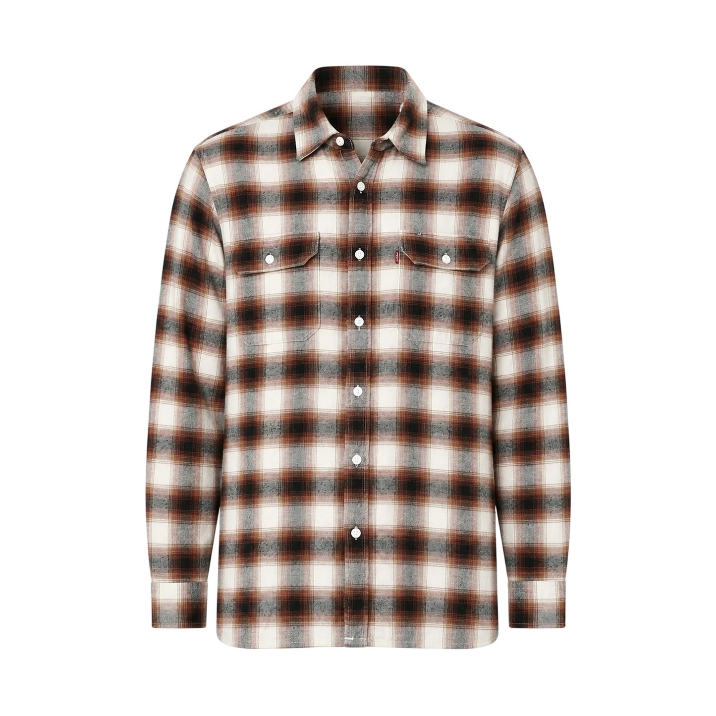 Cream - Front - Levis Mens Worker Plaid Flannel Shirt