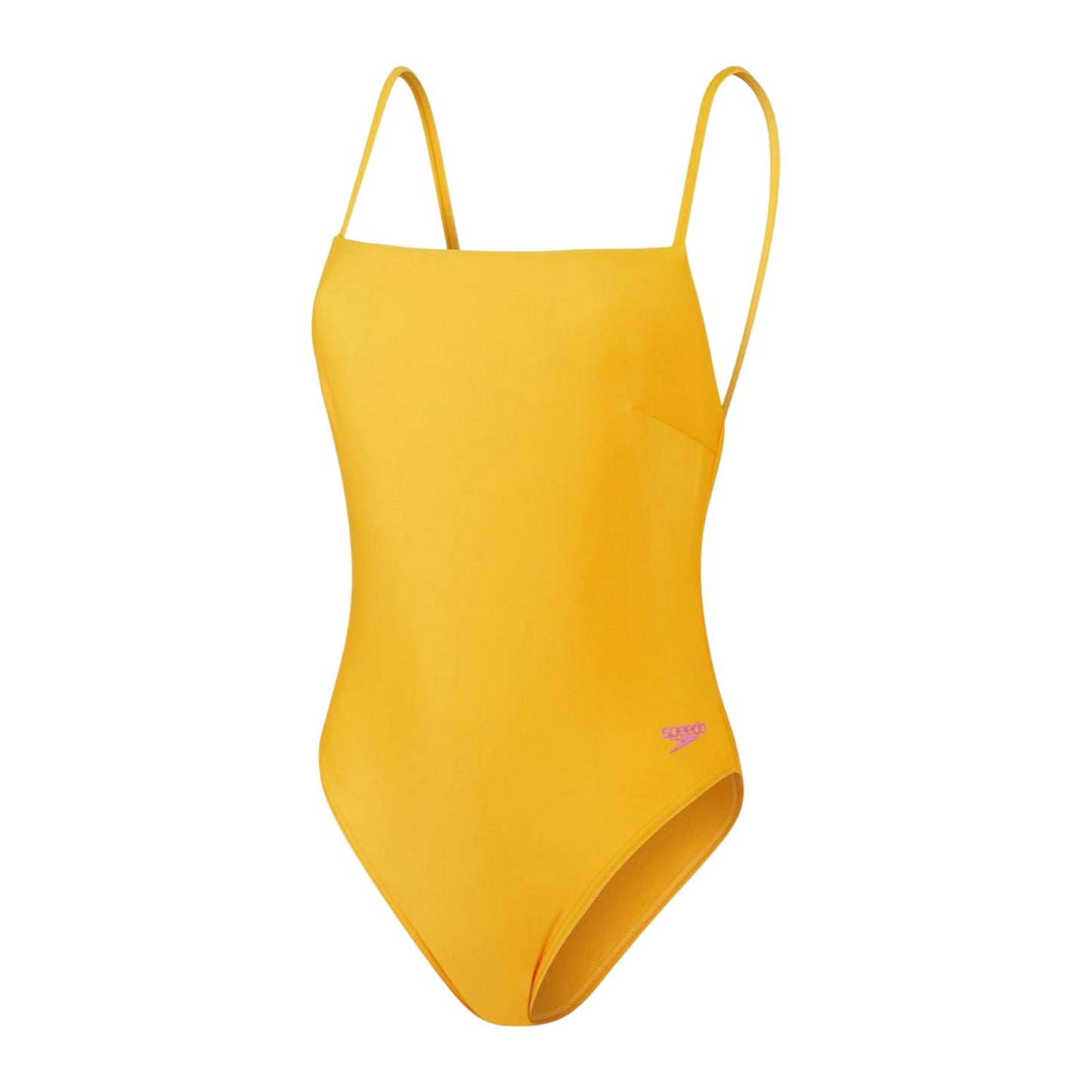 Yellow - Front - Speedo Womens-Ladies Embroidered Logo One Piece Swimsuit