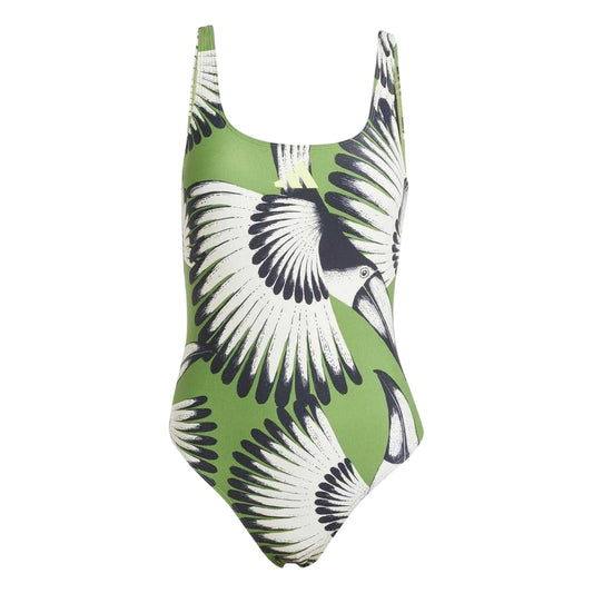 Green - Front - Adidas Womens-Ladies Farm Rio Toucan One Piece Swimsuit