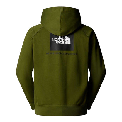 Woodland Green - Back - The North Face Mens Never Stop Exploring Cotton Pullover Hoodie
