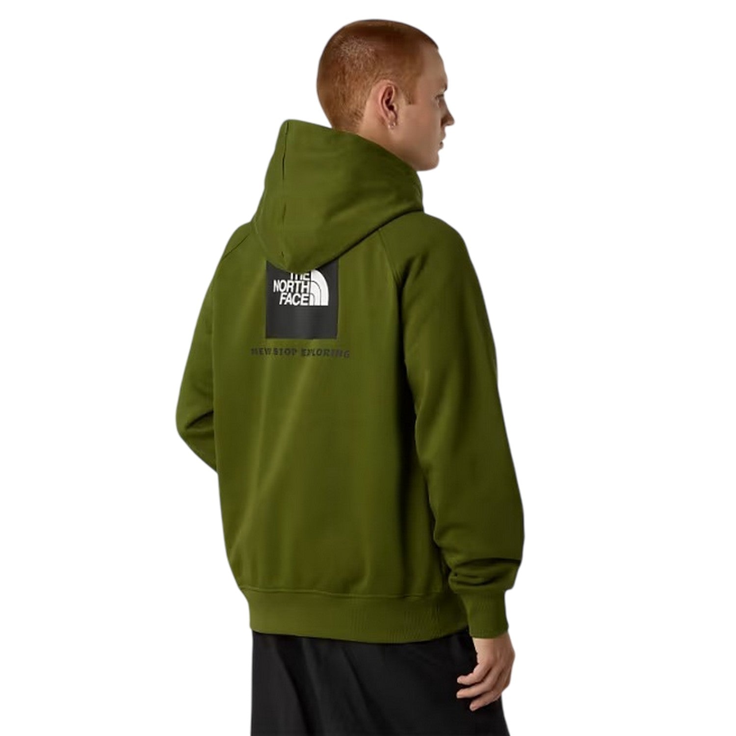 Woodland Green - Side - The North Face Mens Never Stop Exploring Cotton Pullover Hoodie