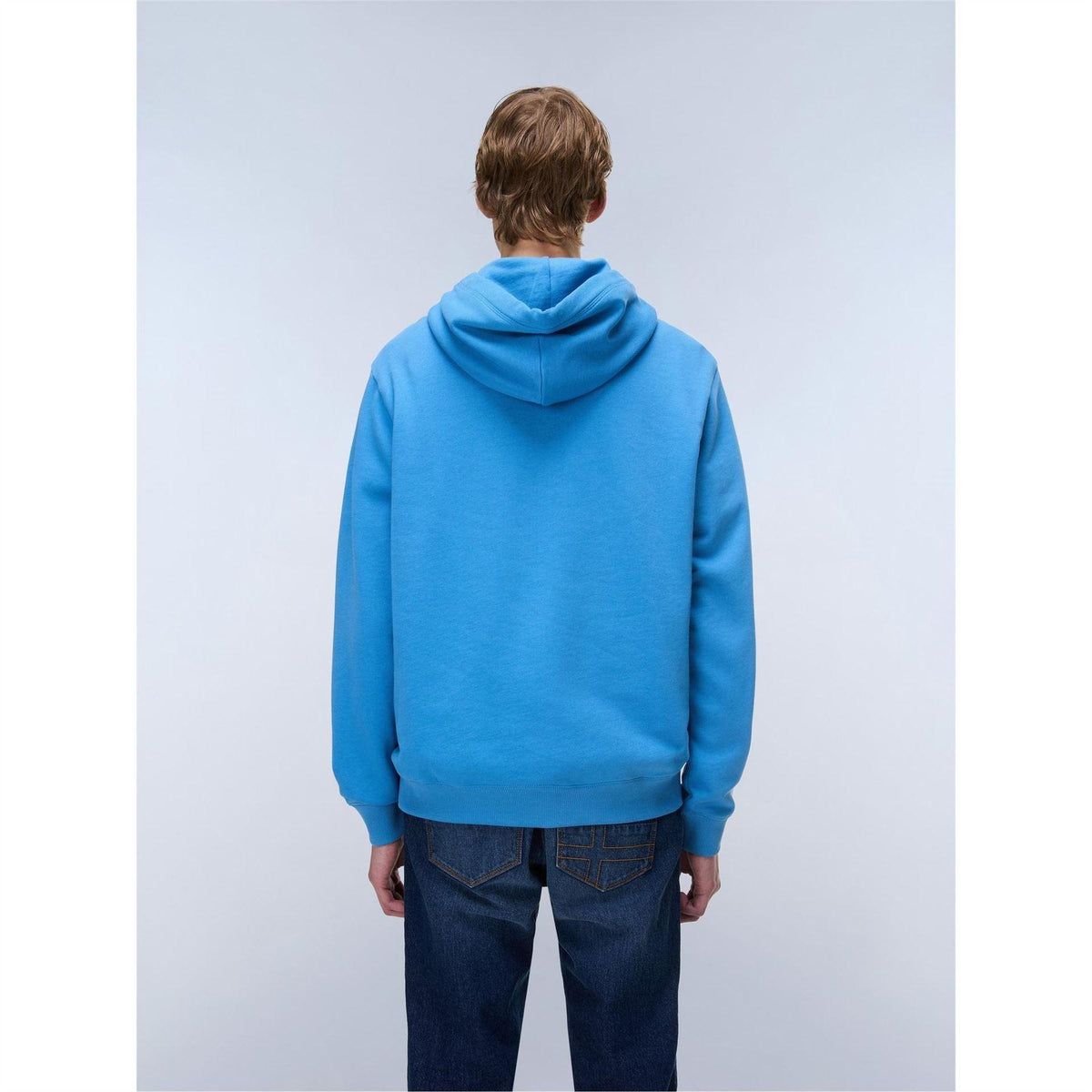Blue - Lifestyle - Napapijri Mens Box Logo Cotton Loose Fit Hoodie