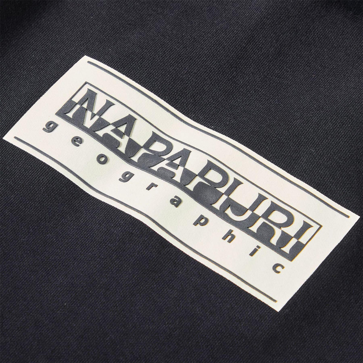 Blue - Pack Shot - Napapijri Mens Box Logo Cotton Loose Fit Hoodie