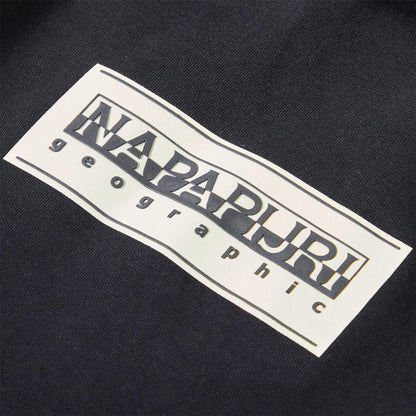 Blue - Pack Shot - Napapijri Mens Box Logo Cotton Loose Fit Hoodie