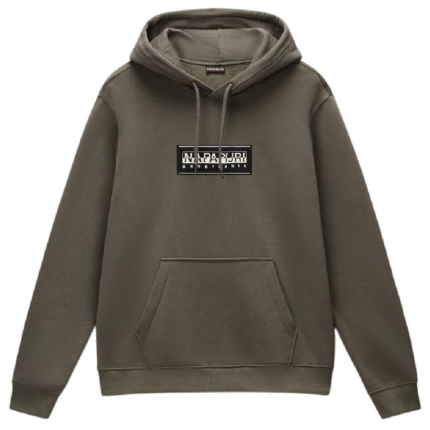 Tea - Front - Napapijri Mens Box Logo Cotton Loose Fit Hoodie