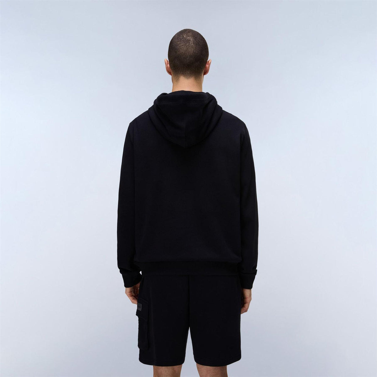 Black-Grey - Lifestyle - Napapijri Mens Box Logo Cotton Loose Fit Hoodie