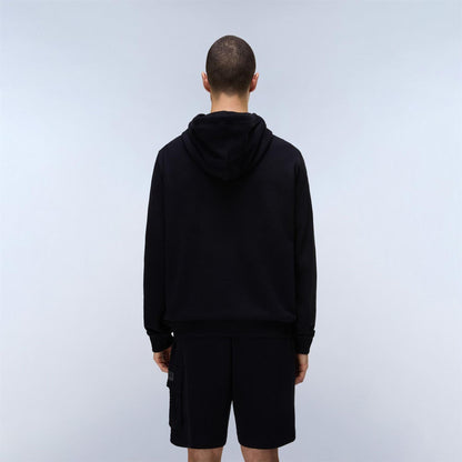 Black-Grey - Lifestyle - Napapijri Mens Box Logo Cotton Loose Fit Hoodie