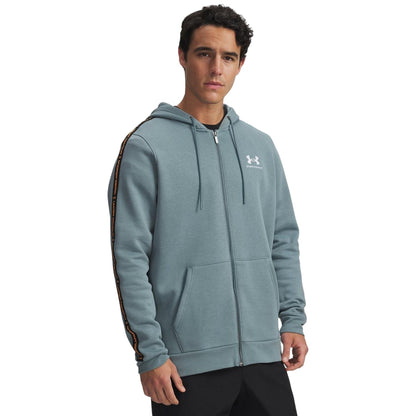 Jasper - Front - Under Armour Mens Fleece Taped Sleeve Full Zip Hoodie