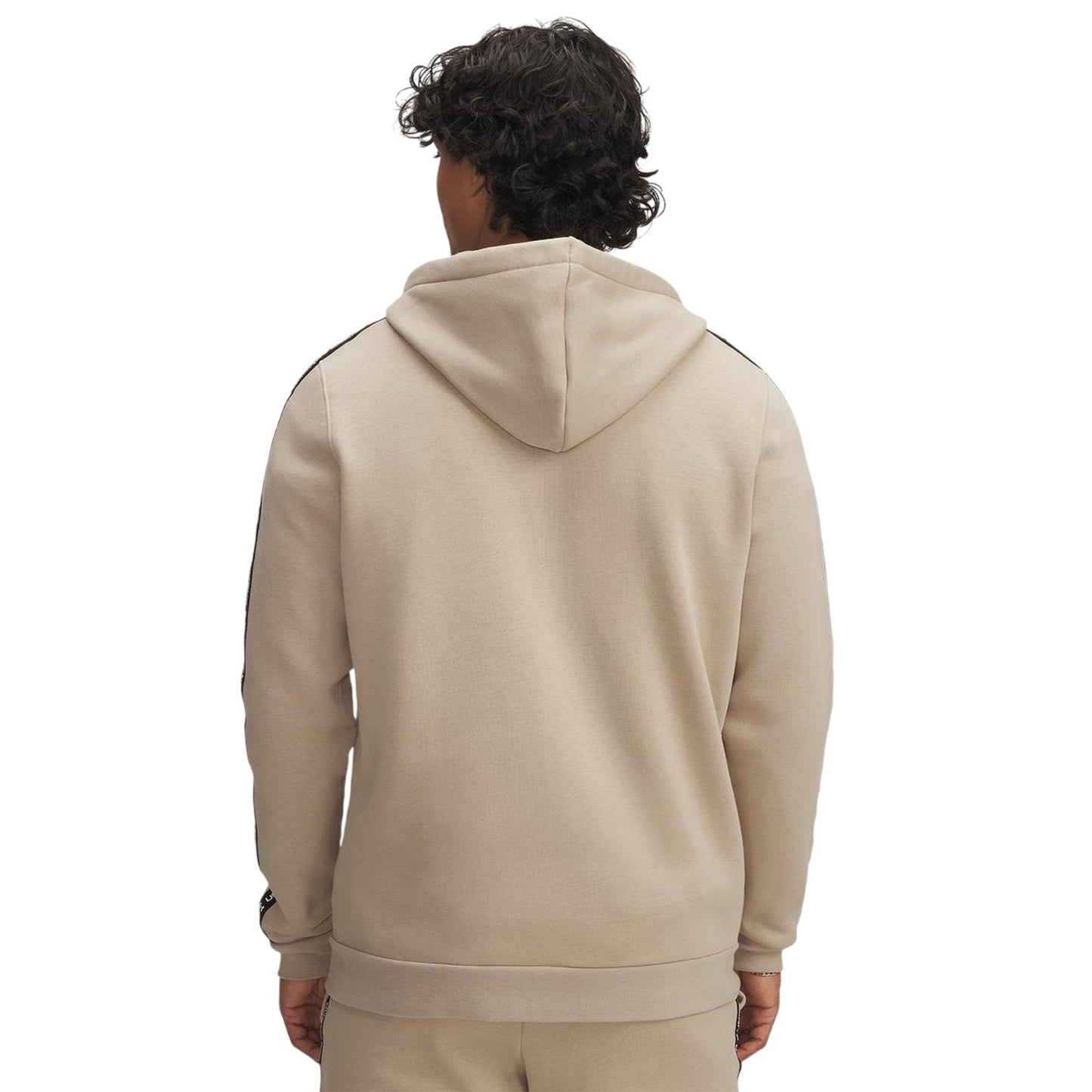 Khaki - Back - Under Armour Mens Fleece Taped Sleeve Full Zip Hoodie