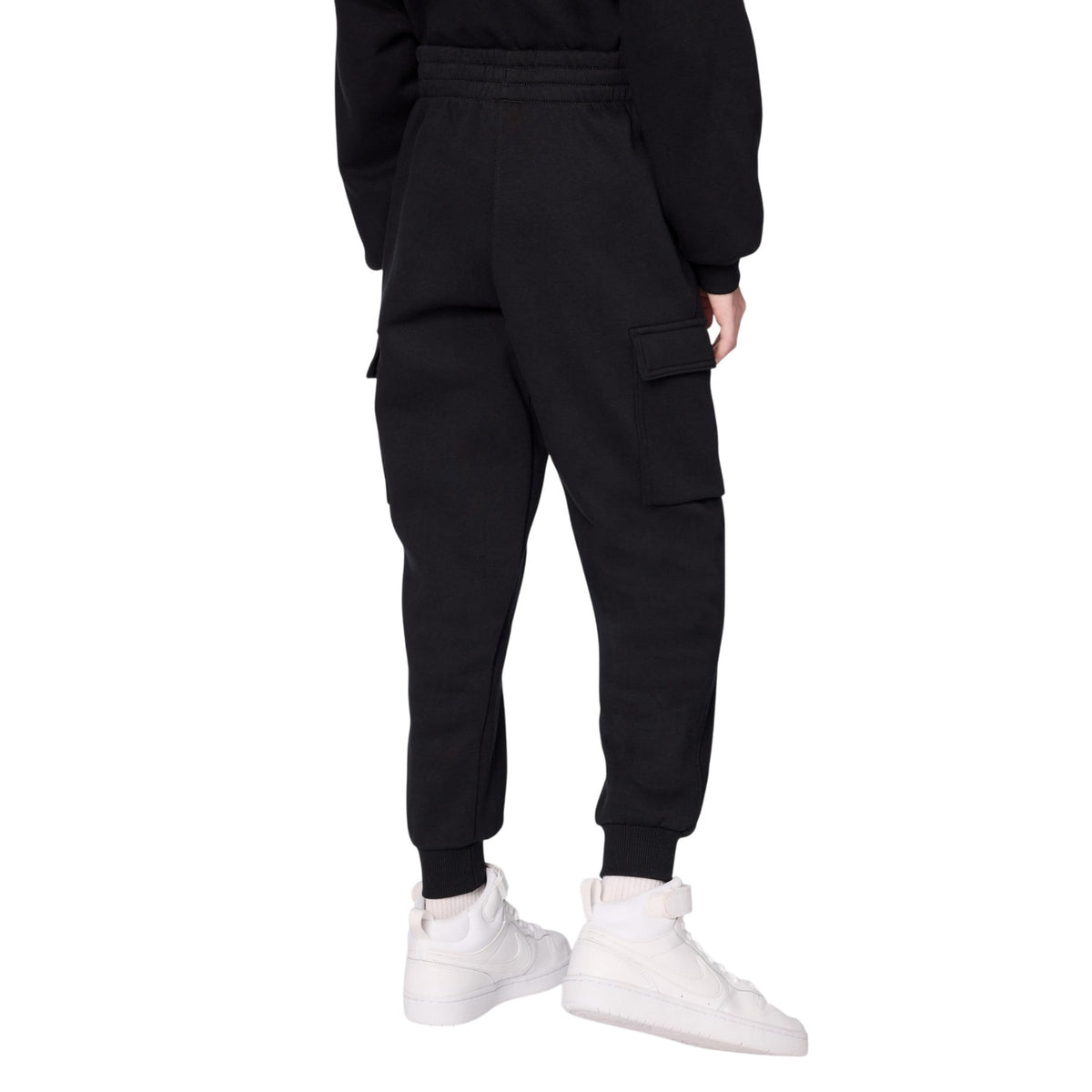 Black - Back - Nike Childrens-Kids Club Fleece Cargo Trousers