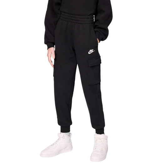 Black - Front - Nike Childrens-Kids Club Fleece Cargo Trousers