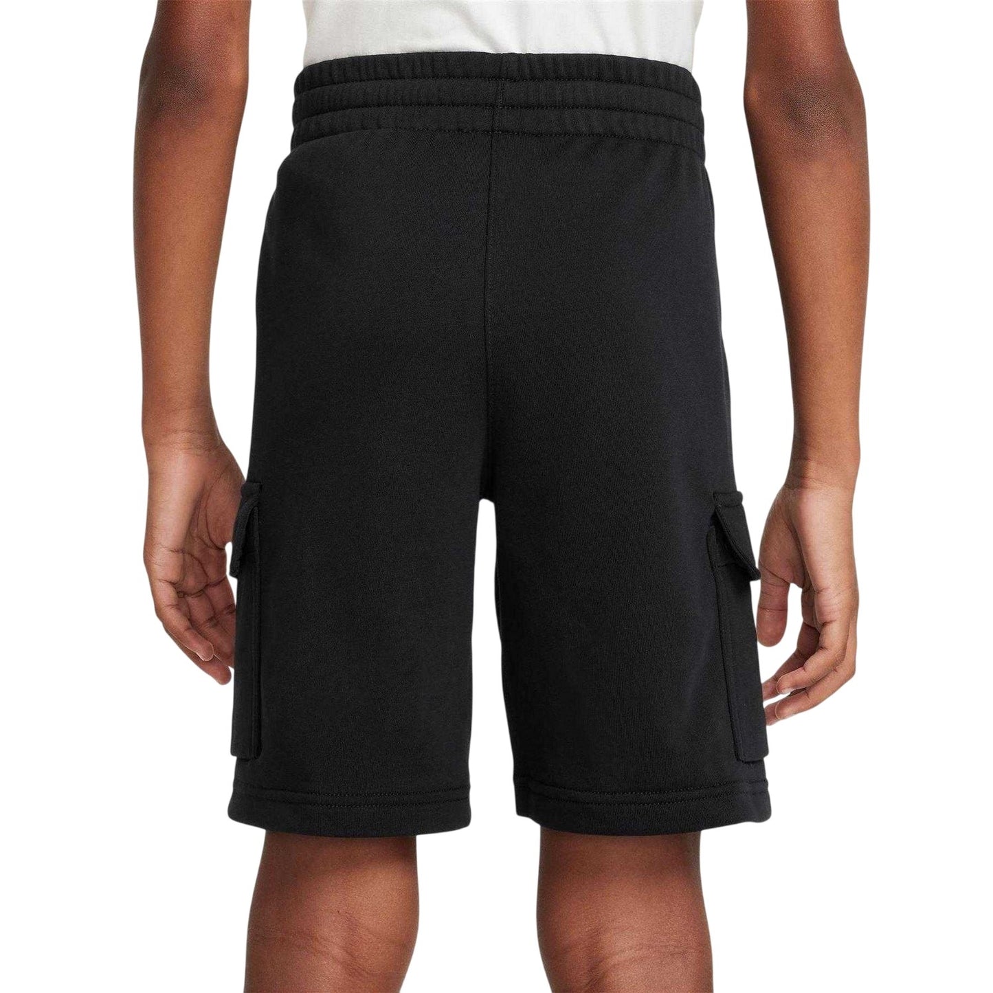 Black - Back - Nike Childrens-Kids Fleece Cargo Shorts