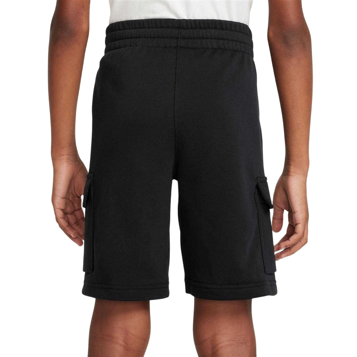 Black - Back - Nike Childrens-Kids Fleece Cargo Shorts