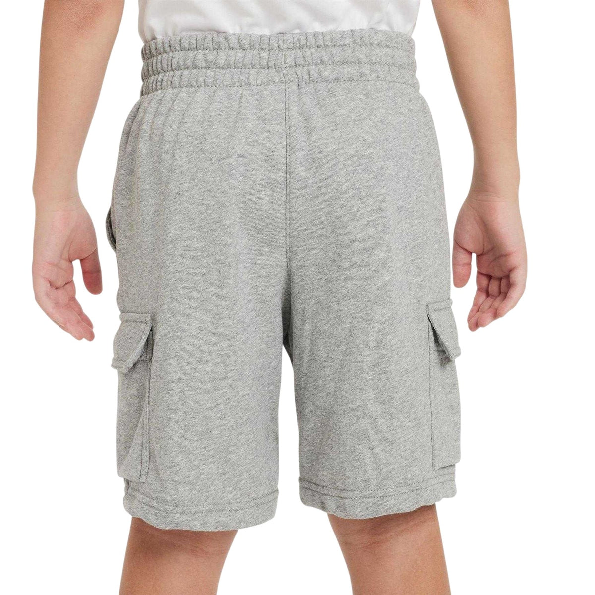 Grey - Back - Nike Childrens-Kids Fleece Cargo Shorts